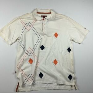 Russell Simmons Argyleculture Mens Large Polo Shirt Geometric Crochet Embroidery